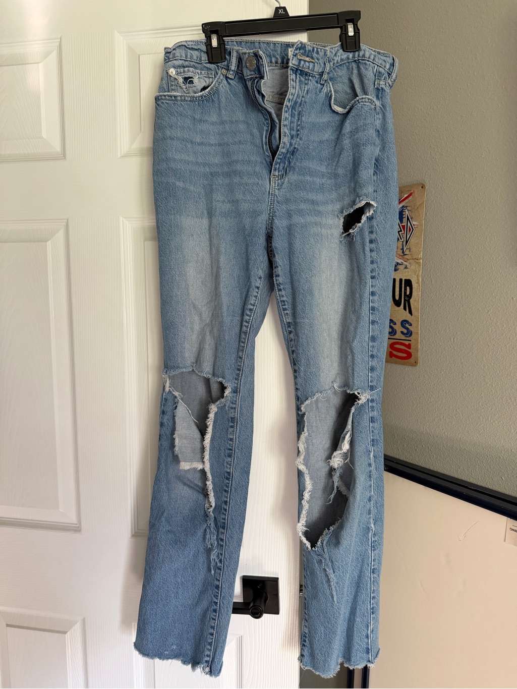 Garage Vintage Straight High Rise Ripped Jeans Light Wash Size 11 / 30